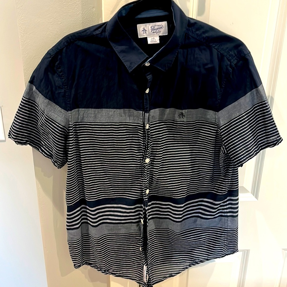 Original Penguin mens causal summer button up